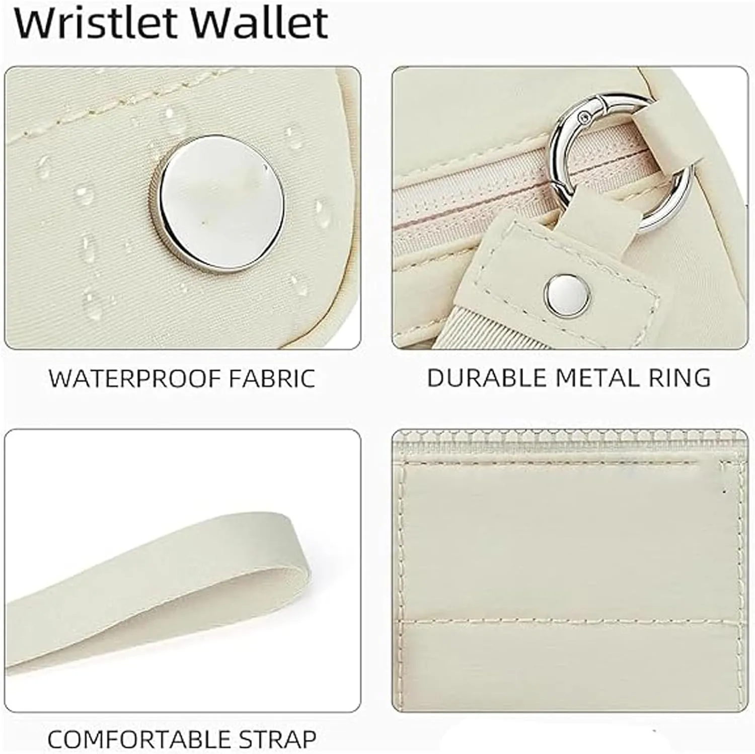 Convely Essential Wristlet, Convely Wristlet, Convely Wristlet Wallets for Women, with 3 Zipper Purse, Nylon Quilted Wallet