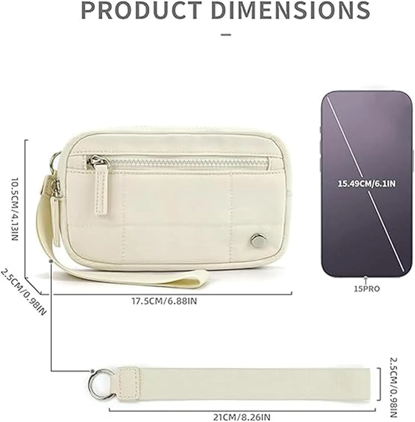 Convely Essential Wristlet, Convely Wristlet, Convely Wristlet Wallets for Women, with 3 Zipper Purse, Nylon Quilted Wallet