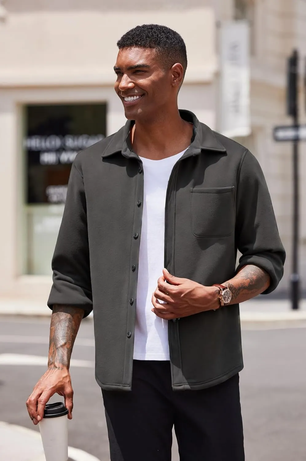 COOFANDY Men's Casual Shirt Long Sleeve Button Down Lightweight Flannel Shirts