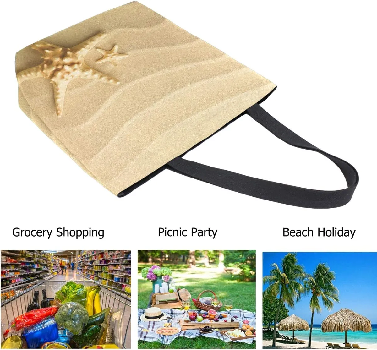 Cool Printed Extra Large Shoulder Tote Bag for Beach Travel Weekender Gym Reusable Grocery Shopping