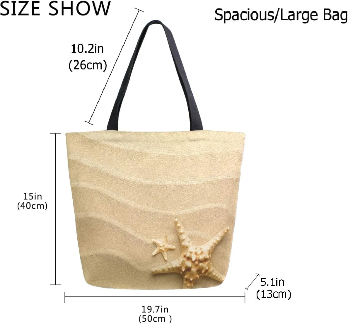 Cool Printed Extra Large Shoulder Tote Bag for Beach Travel Weekender Gym Reusable Grocery Shopping
