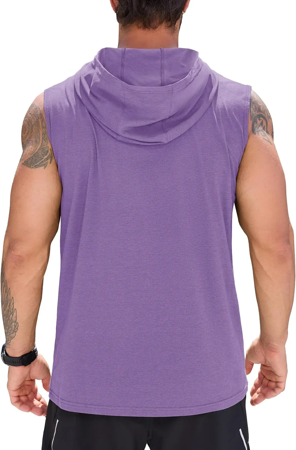 Cotrasen Men's UPF 50  Cotton Hooded Tank Top Sleeveless Hoodie Lightweight Casual Gym Workout Shirt Cooling Muscle Tee Shirt