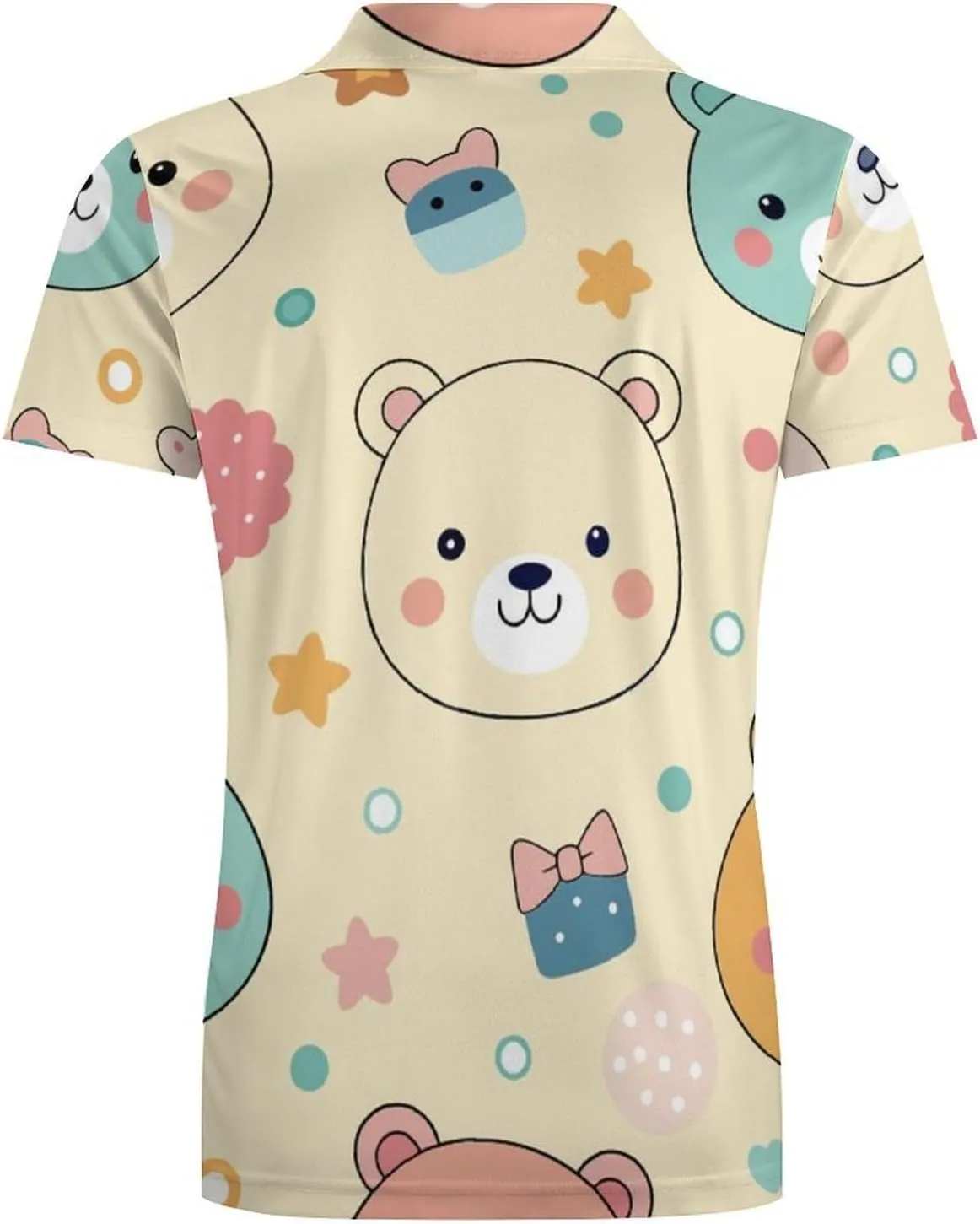 Cute Bird Pattern Men's Polo Shirts Short Sleeve Blend Performance Fashion Business Casual Collared Shirts