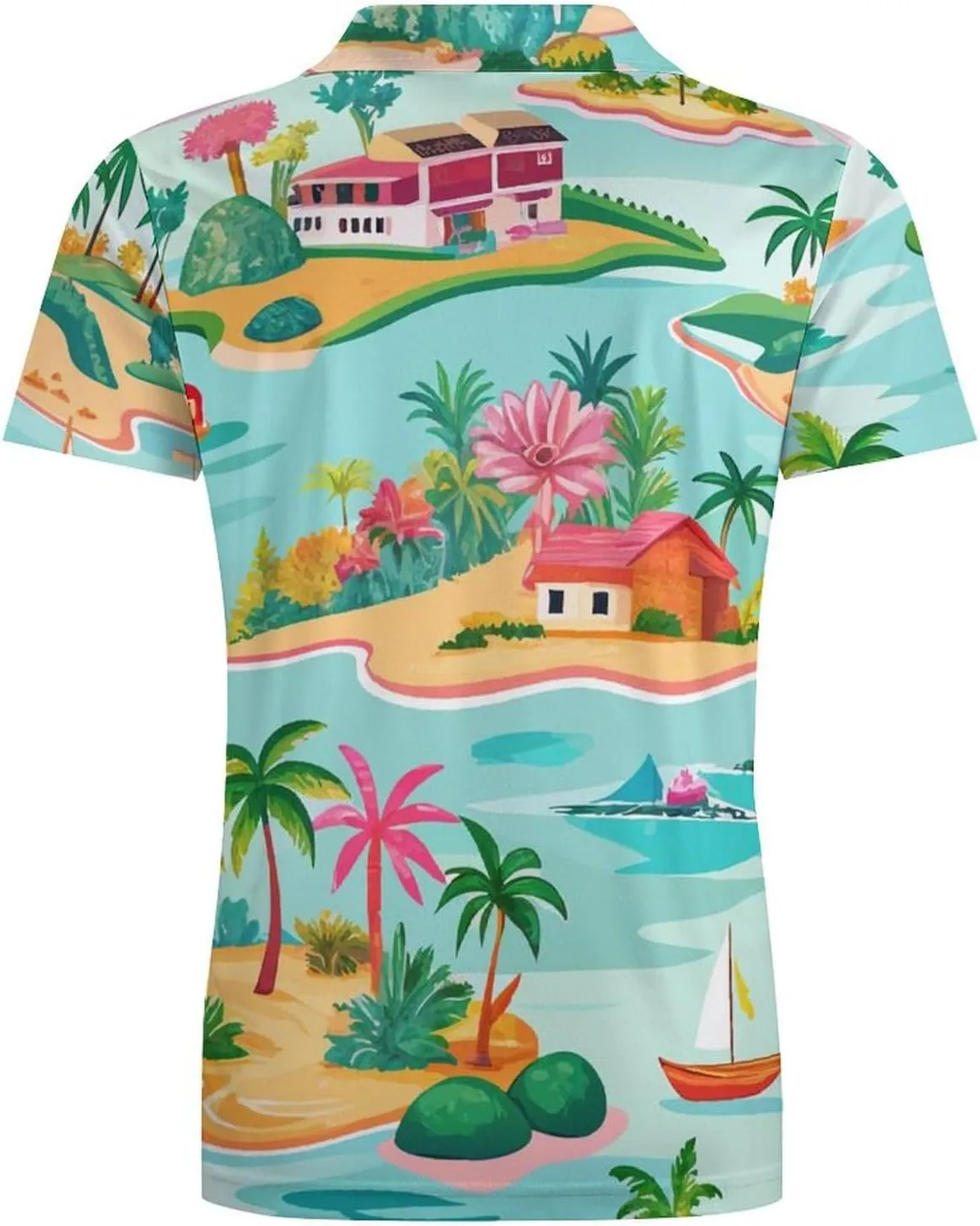 Cute Bird Pattern Men's Polo Shirts Short Sleeve Blend Performance Fashion Business Casual Collared Shirts