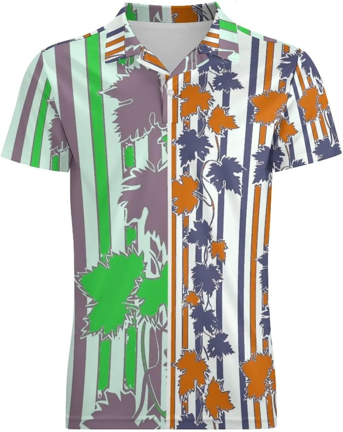 Cute Bird Pattern Men's Polo Shirts Short Sleeve Blend Performance Fashion Business Casual Collared Shirts