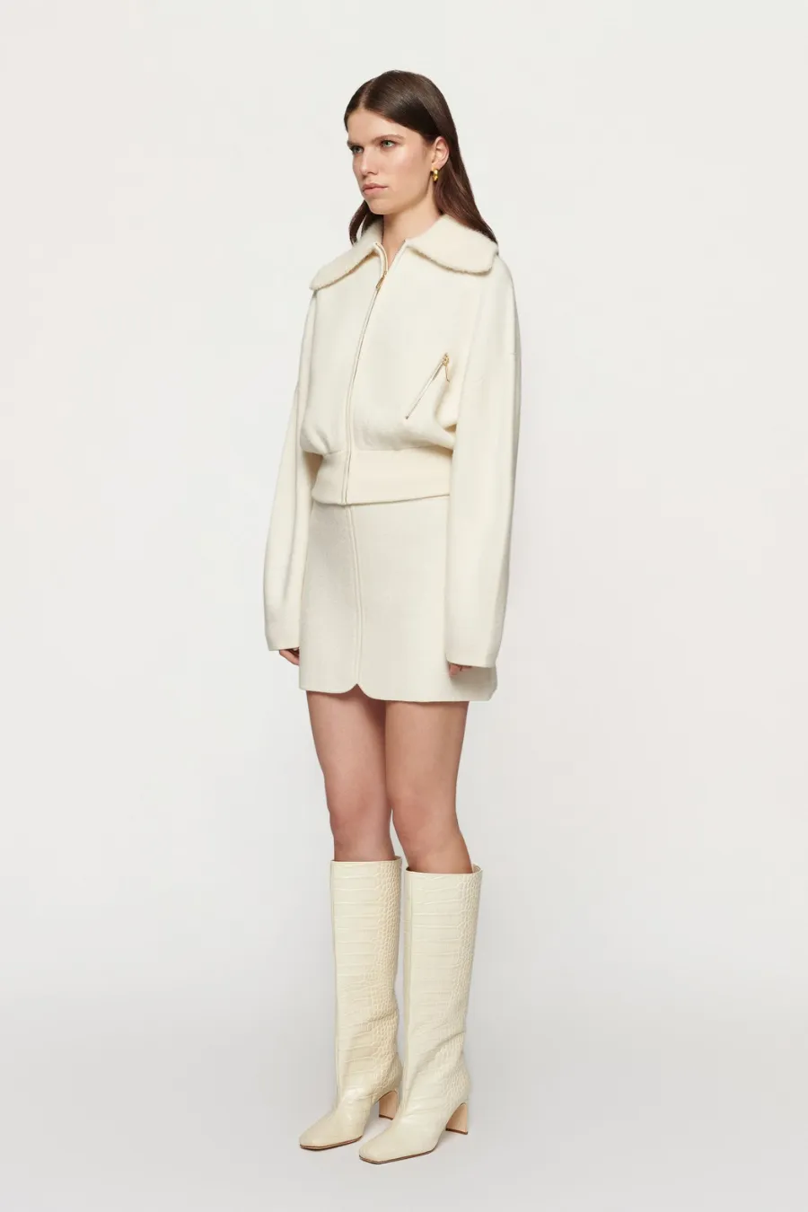 Dakota Boiled Wool Bomber Off White
