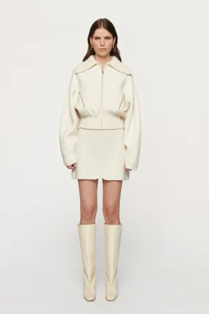 Dakota Boiled Wool Bomber Off White