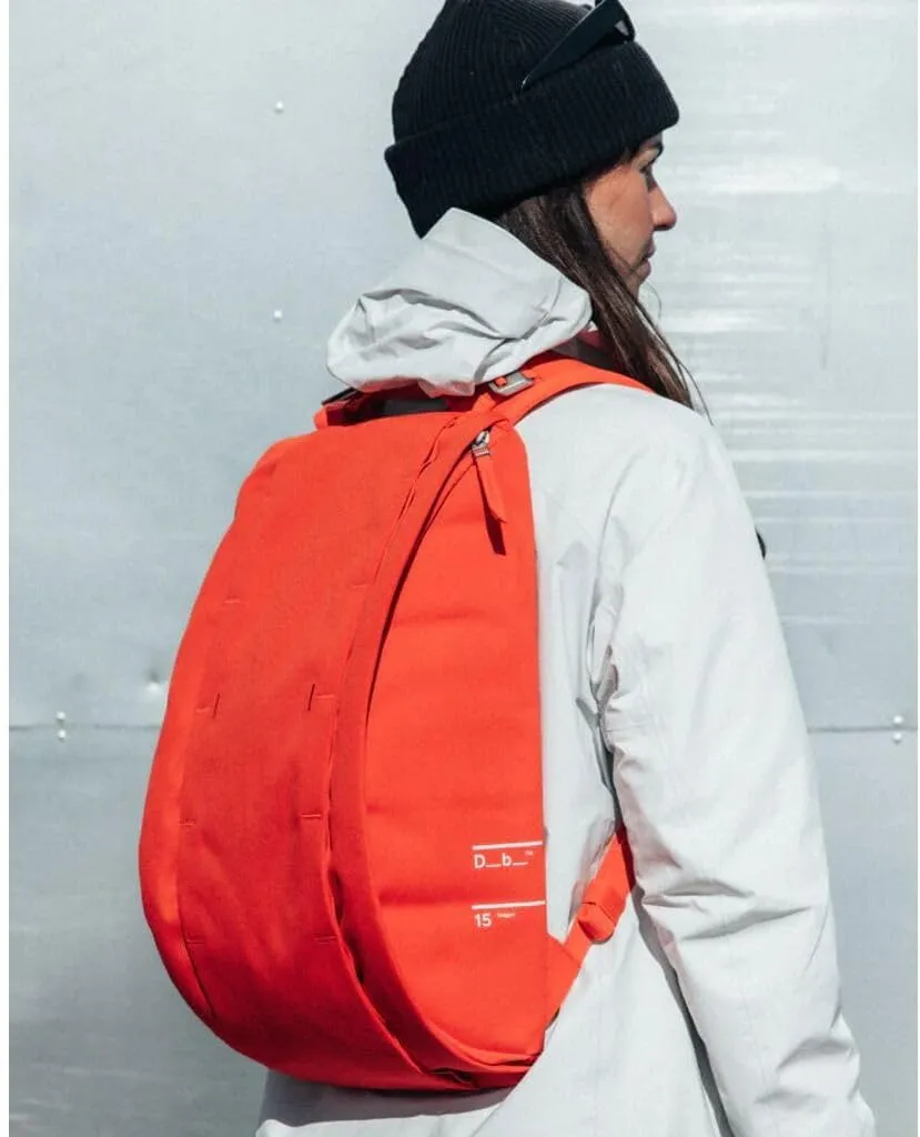 Db Journey The Hugger Backpack - Durable Travel Backpack with Laptop Compartment & Pockets for Work, Luggage Backpack with Roller Bag Hook Up System, 15L - Falu Red