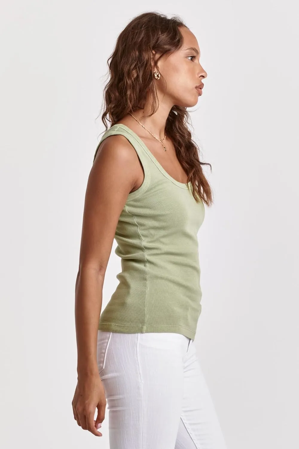 DEAR JOHN Paula Scoop Neck Sleeveless Women's Tank Top Fitted Knit