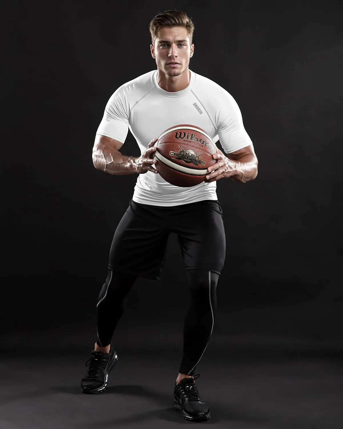 DRSKIN 3, 2 or 1 Pack Men's Compression Shirt Short Sleeve Top Baselayer Sports T-Shirt Athletic Running Active Workout