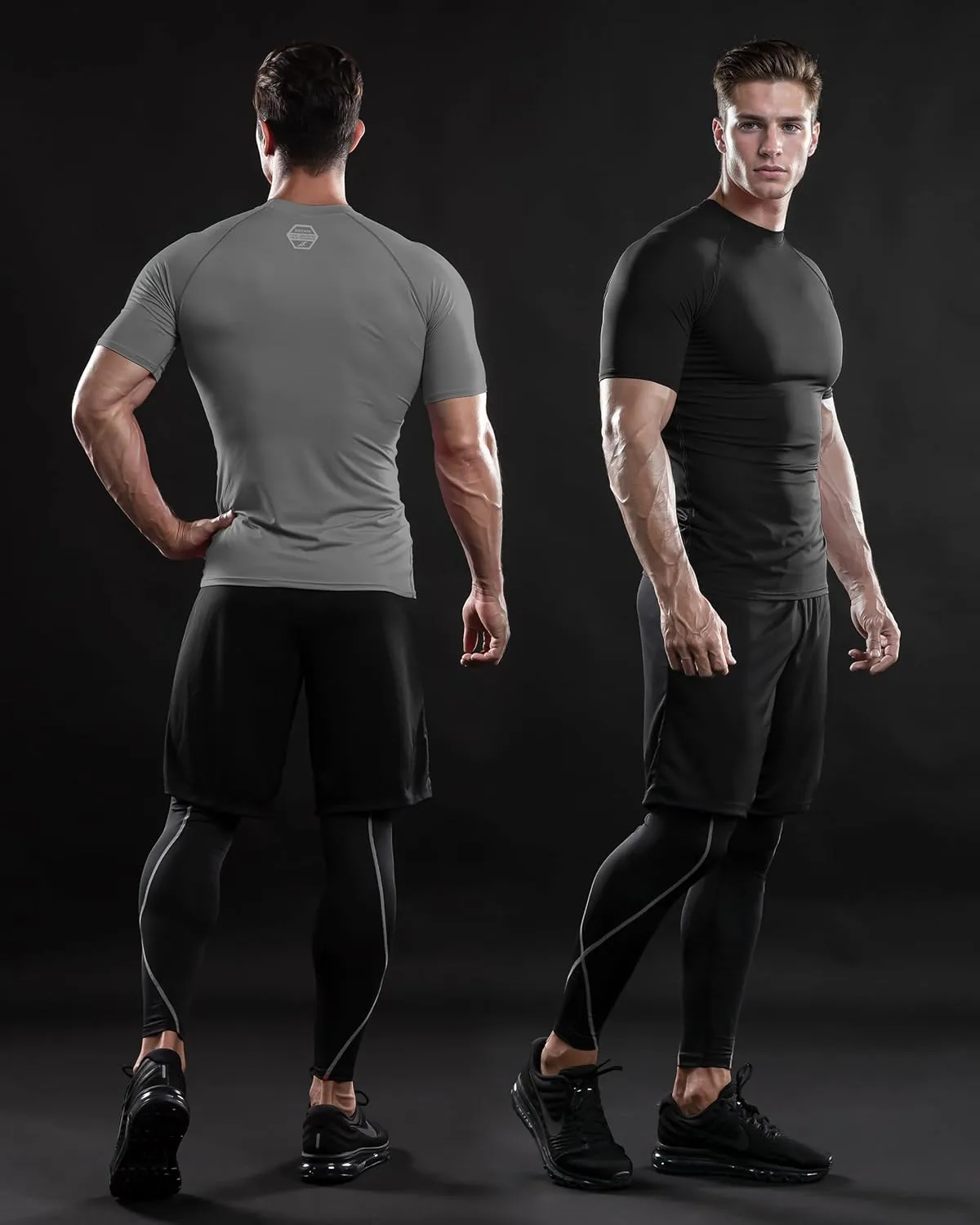 DRSKIN 3, 2 or 1 Pack Men's Compression Shirt Short Sleeve Top Baselayer Sports T-Shirt Athletic Running Active Workout