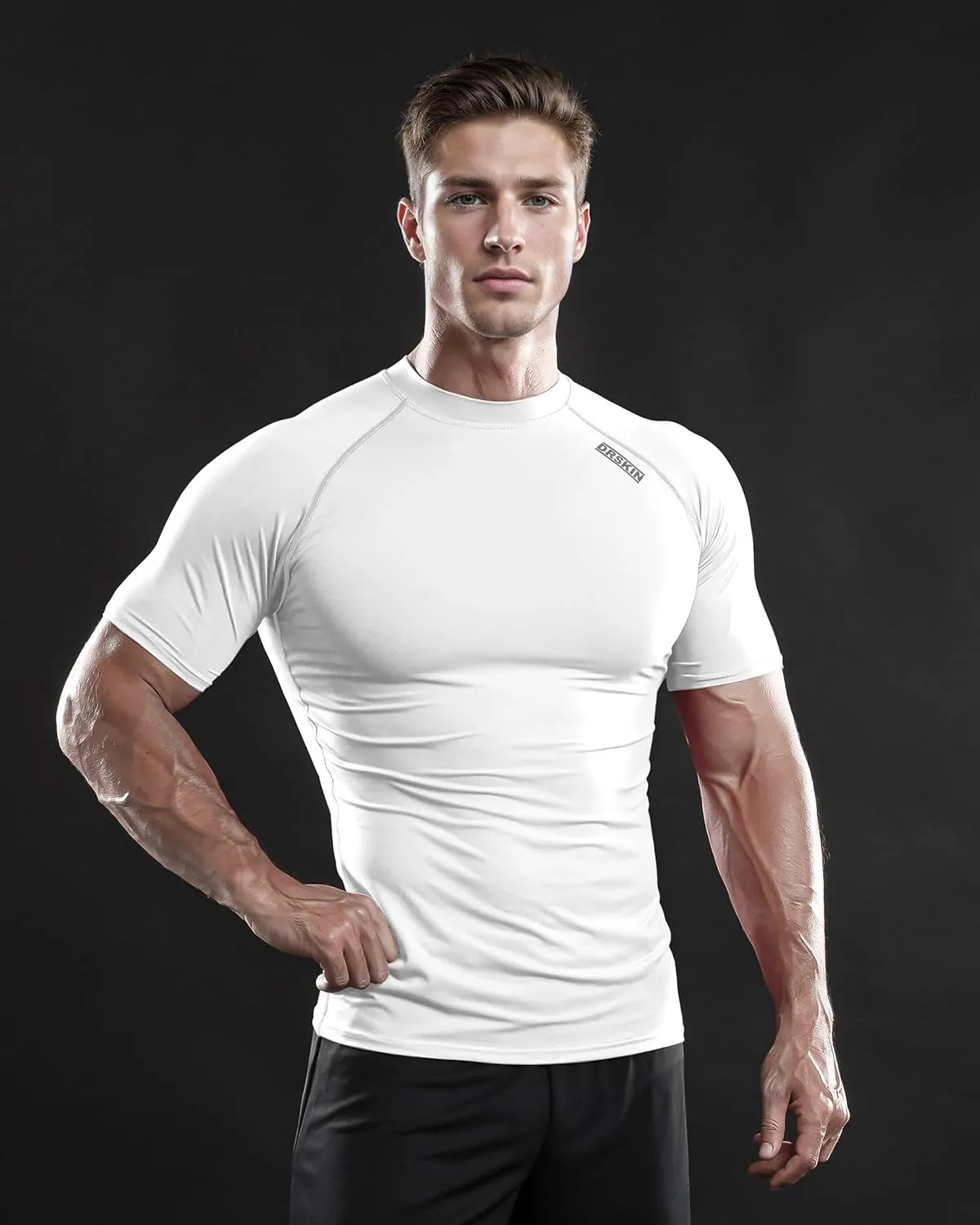 DRSKIN 3, 2 or 1 Pack Men's Compression Shirt Short Sleeve Top Baselayer Sports T-Shirt Athletic Running Active Workout