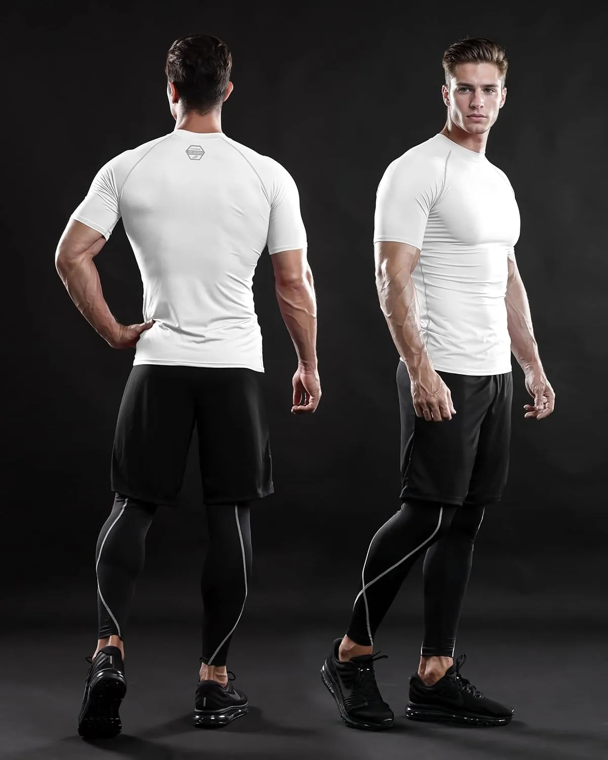 DRSKIN 3, 2 or 1 Pack Men's Compression Shirt Short Sleeve Top Baselayer Sports T-Shirt Athletic Running Active Workout