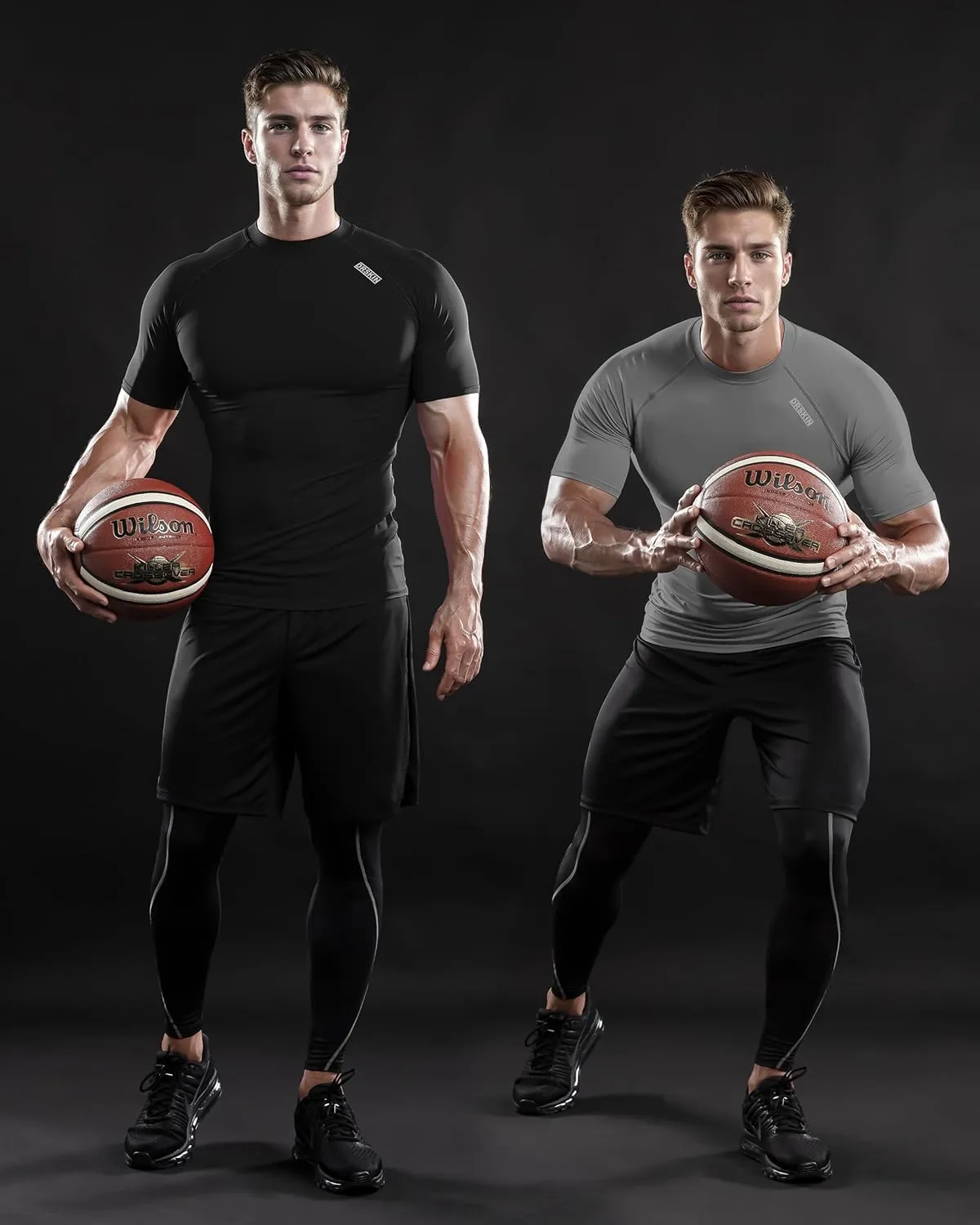 DRSKIN 3, 2 or 1 Pack Men's Compression Shirt Short Sleeve Top Baselayer Sports T-Shirt Athletic Running Active Workout