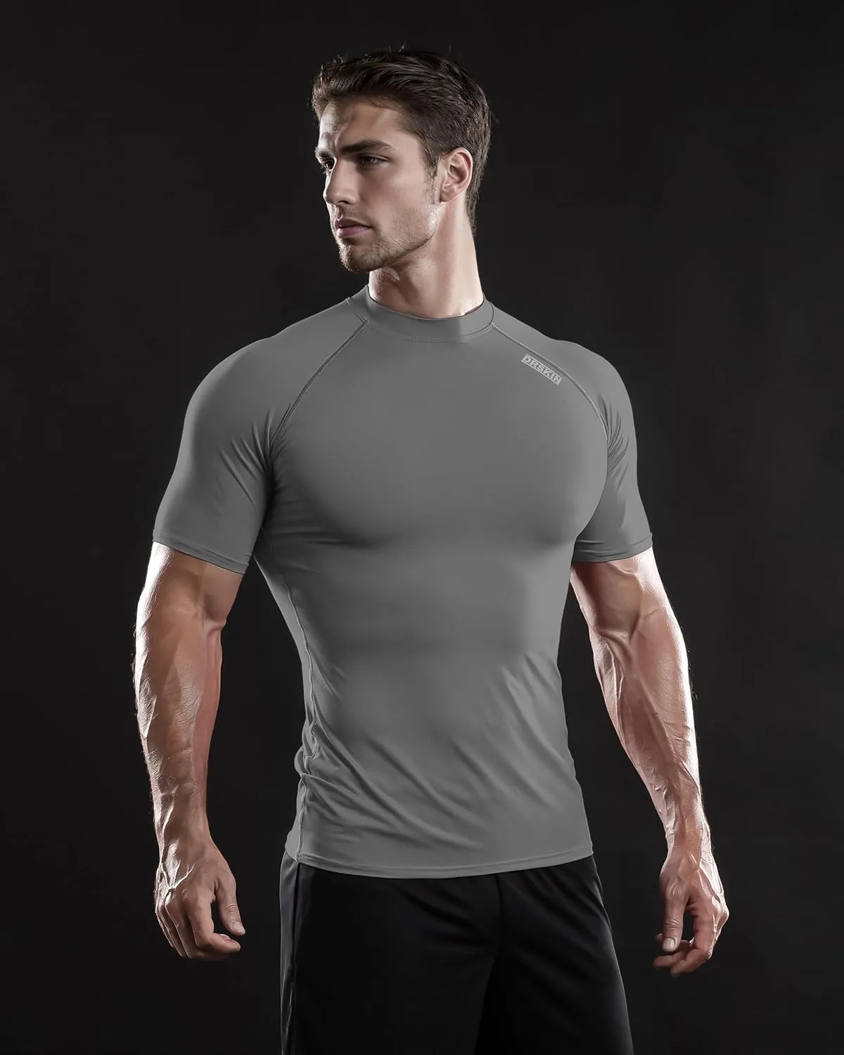 DRSKIN 3, 2 or 1 Pack Men's Compression Shirt Short Sleeve Top Baselayer Sports T-Shirt Athletic Running Active Workout