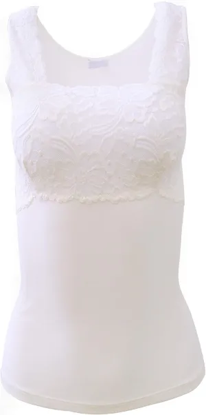 EGI  Luxury Modal Women's Lace-Trimmed Tank Top. Proudly Made in Italy.