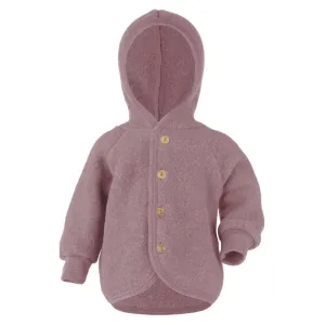Engel Hooded Jacket With Wooden Buttons Rosewood