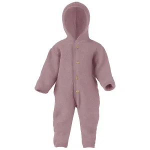 Engel Hooded Overall With Buttons and Cuffs Rosewood