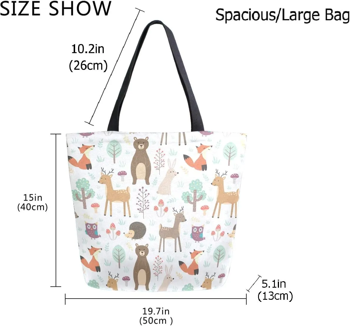 Fashion Beautiful Printed Pattern Extra Large Shoulder Tote Bag for Beach Travel Weekender Gym Grocery Shopping