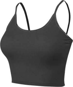 FashionMille Women Workout Yoga Spaghetti Strap Tank Camisole Crop Tank Top