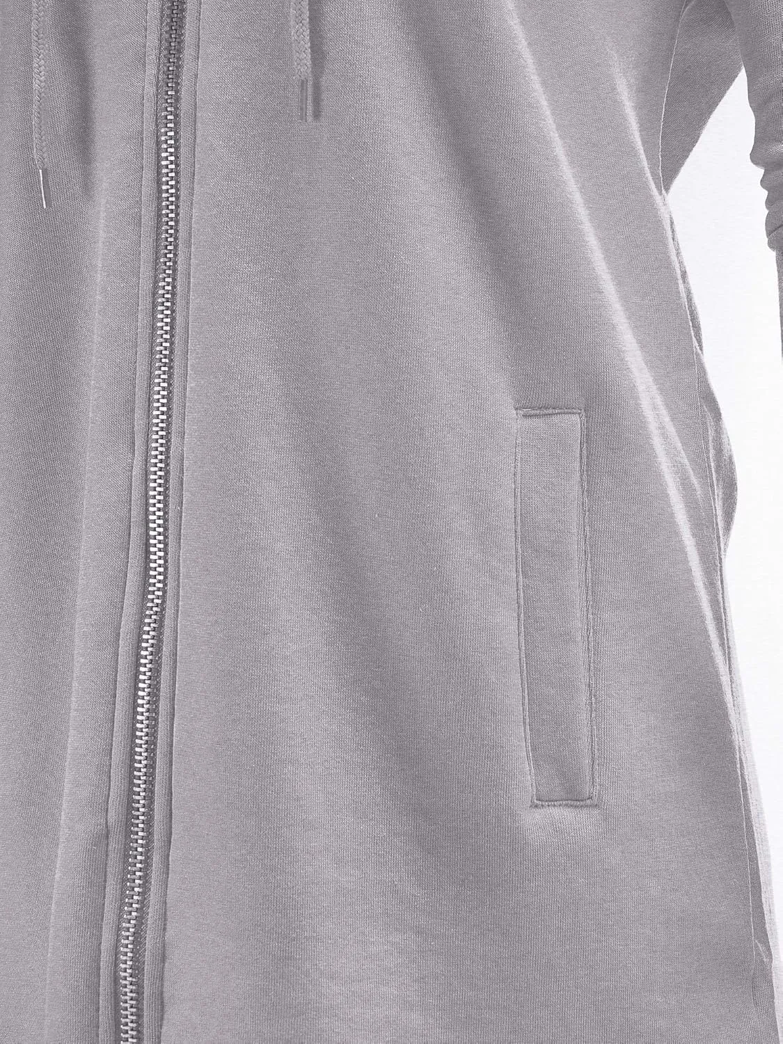 FashionMille Women's Oversized Loose Fit Zipper up Fleece Long Tunic Hoodie Sweatshirt Jacket