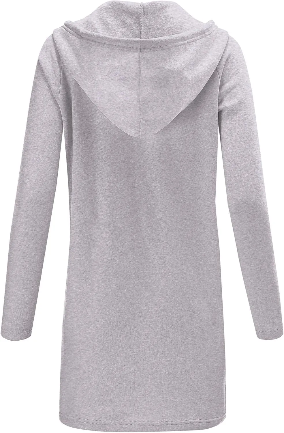 FashionMille Women's Oversized Loose Fit Zipper up Fleece Long Tunic Hoodie Sweatshirt Jacket