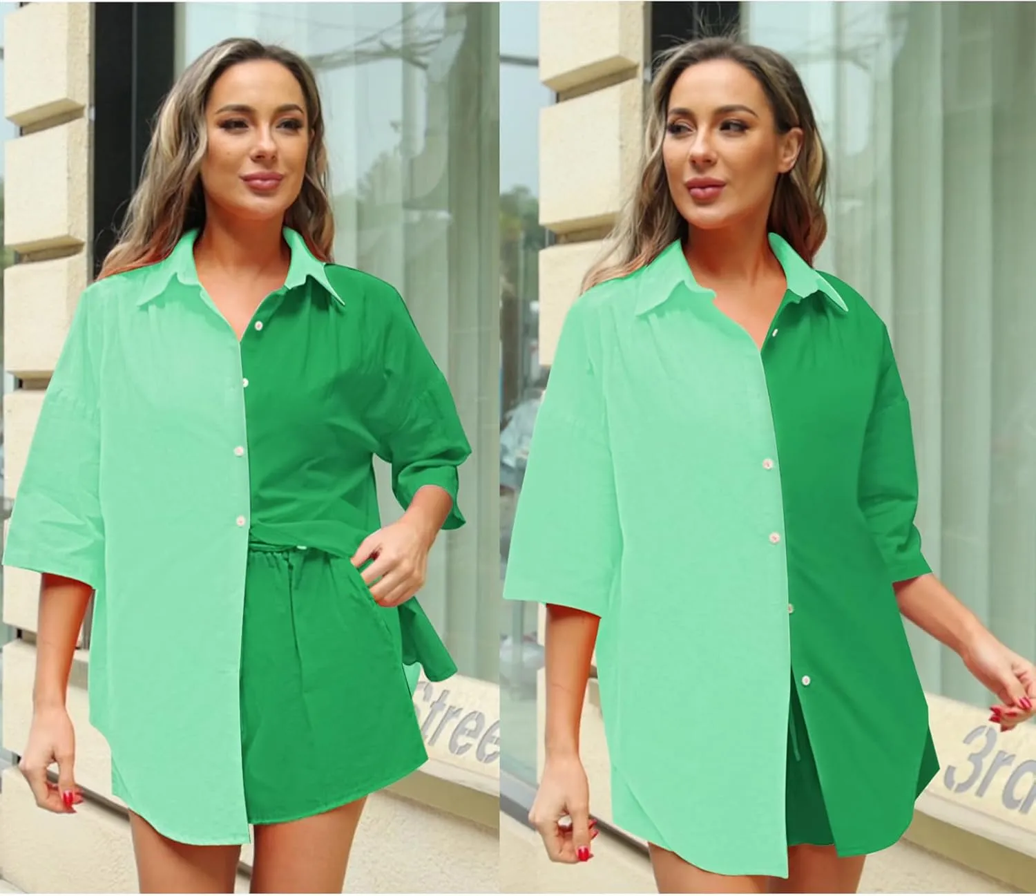 Fixmatti Women 2 Piece Outfit Summer Short Sleeve Top and Shorts Sweatsuit Set