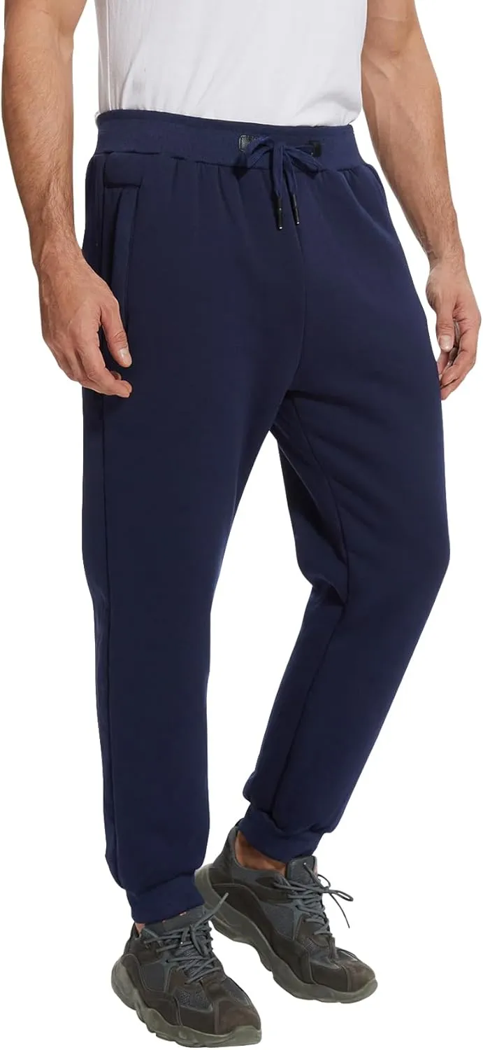 Flygo Men's Fleece Pants Winter Warm Joggers Pants Active Sherpa Lined Sweatpants