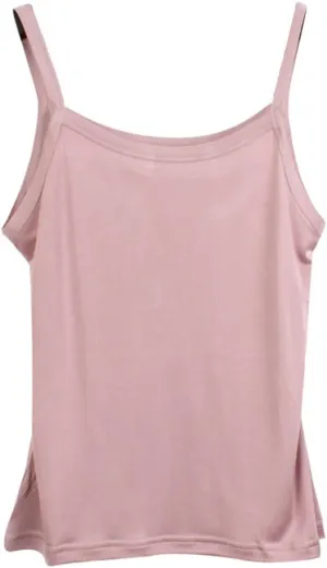 Forever Angel Women's Basic Solid 100% Silk Camisole Cami Tank Top