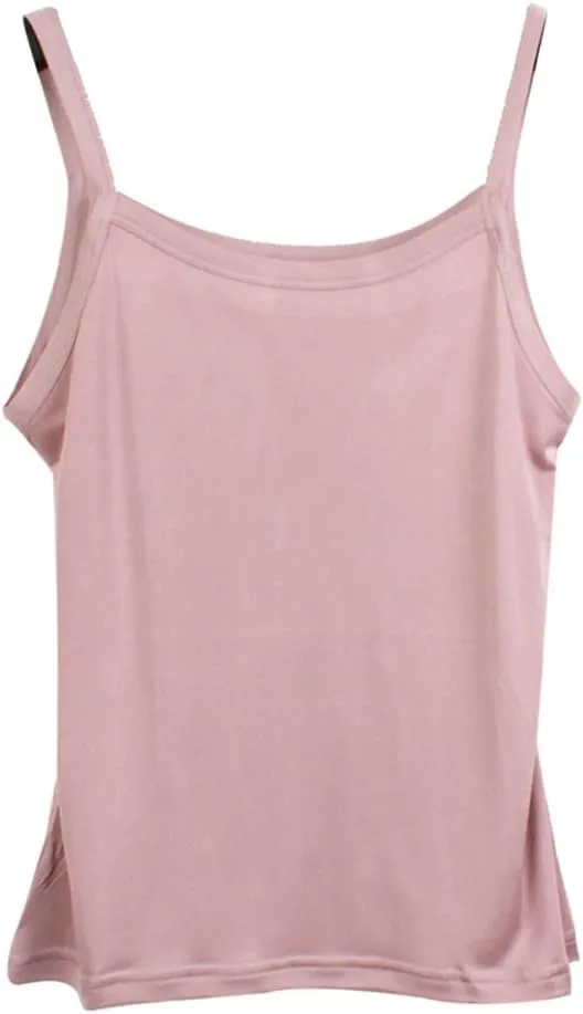 Forever Angel Women's Basic Solid 100% Silk Camisole Cami Tank Top