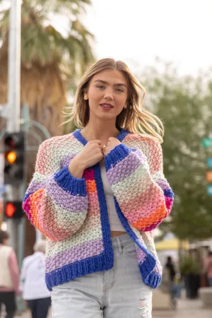Forgot You Existed Navy Multi Striped Cardigan FINAL SALE