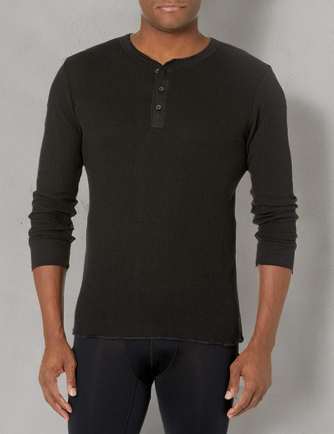 Fruit of the Loom Men's Classic Midweight Waffle Thermal Henley Top