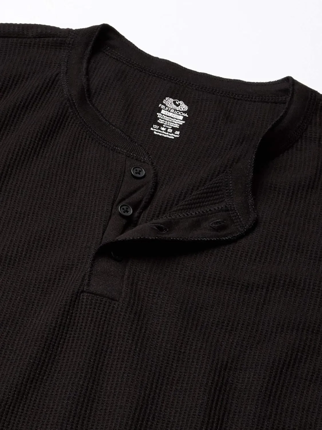 Fruit of the Loom Men's Classic Midweight Waffle Thermal Henley Top