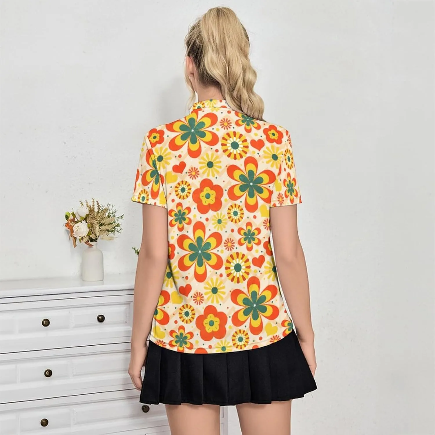 Funny Golf Polo Shirts for Women Quick Dry Short Sleeve Golf Shirt Moisture Wicking Golf Outfits for Women Golf Gifts