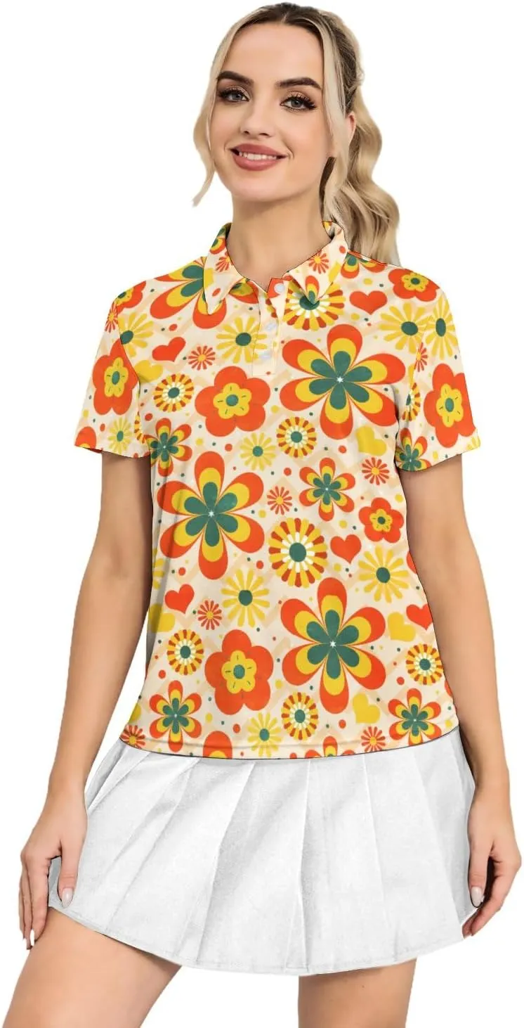 Funny Golf Polo Shirts for Women Quick Dry Short Sleeve Golf Shirt Moisture Wicking Golf Outfits for Women Golf Gifts