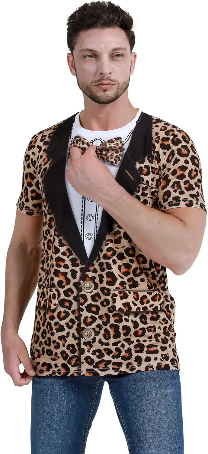 Funny World Men's Animal Print Tuxedo T-Shirts