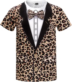 Funny World Men's Animal Print Tuxedo T-Shirts