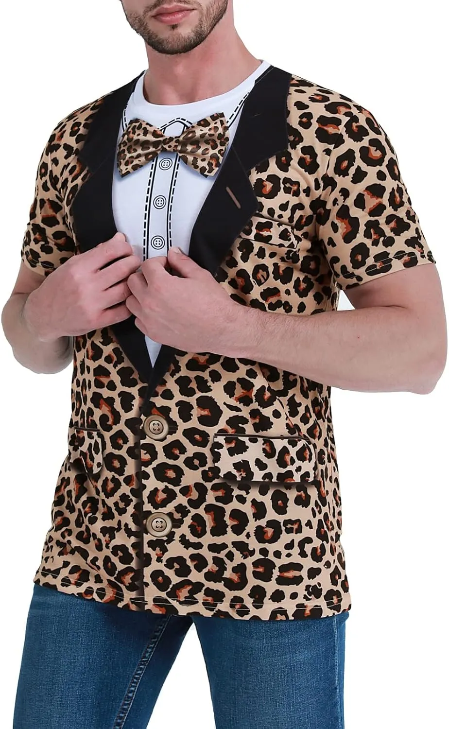 Funny World Men's Animal Print Tuxedo T-Shirts