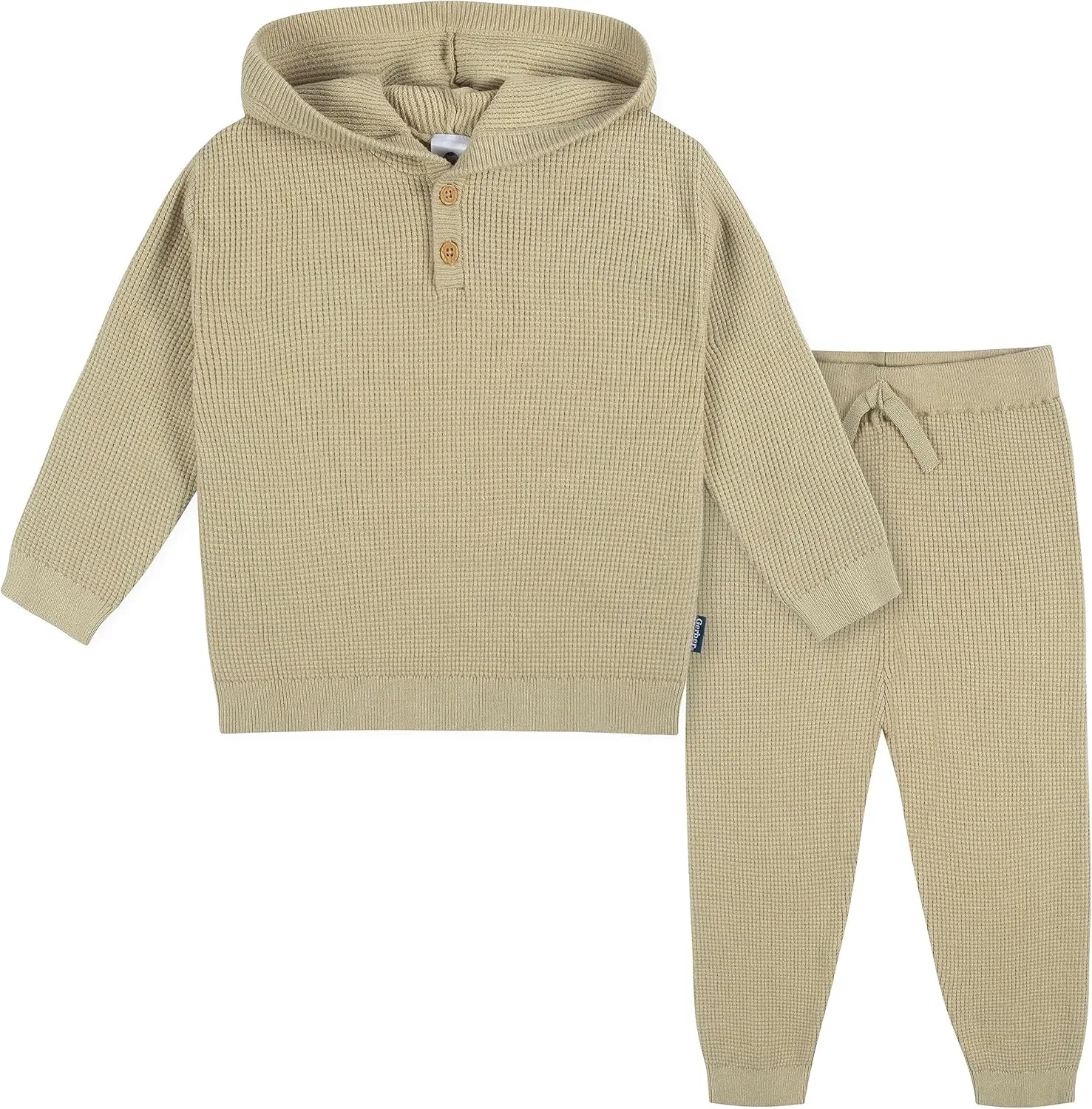 Gerber Baby & Toddler Boys' Sweater Knit Hooded Top and Pant Set