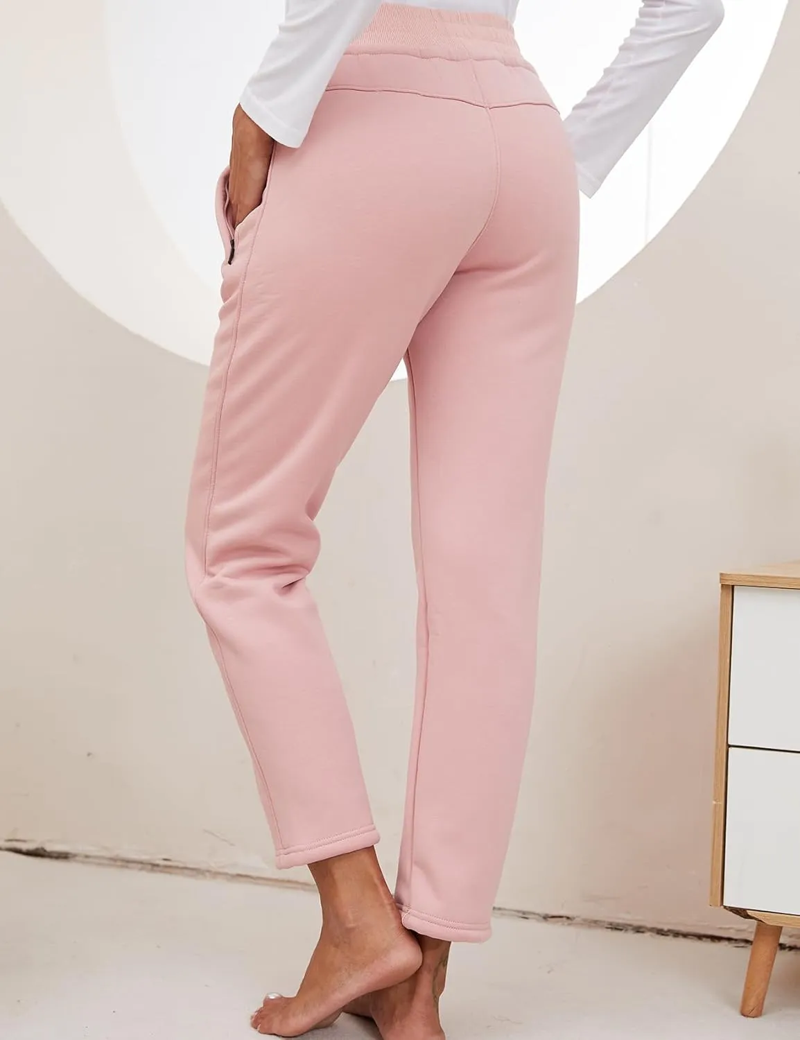 Gihuo Women's Winter Fleece Pants Sherpa Lined Sweatpants Active Running Jogger Pants