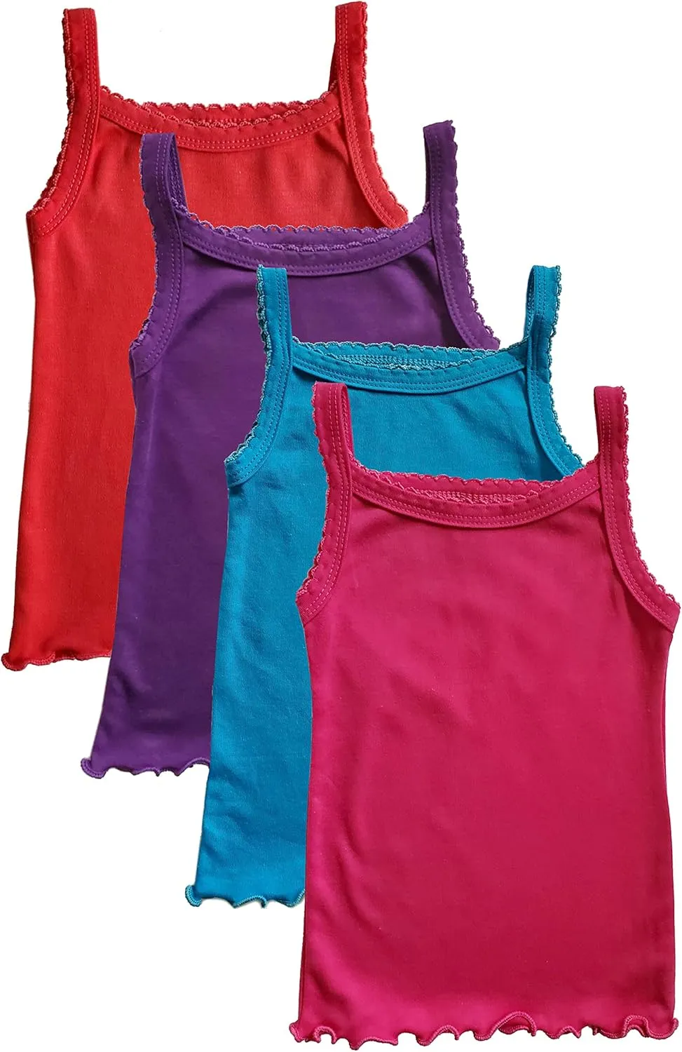 Girls' Matching Cotton Camisole Tank Top Undershirt & Underwear 8 Piece Set