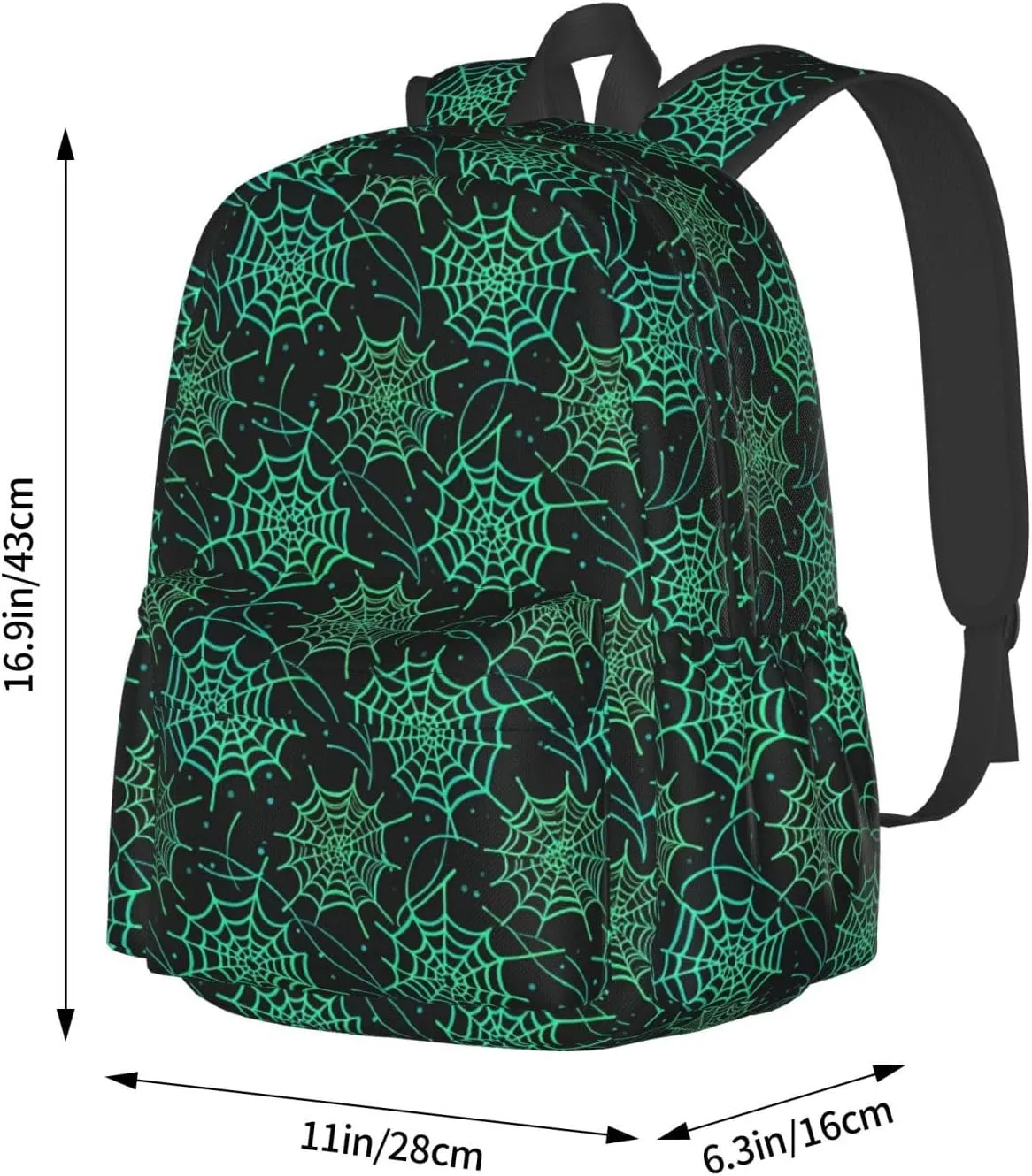Glow in the Dark Spider Web Adult Backpacks 15 Inch Laptop Backpack Travel Bag for Men Women Gifts