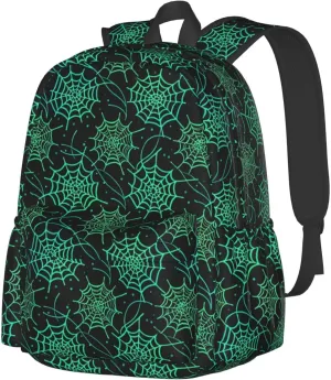 Glow in the Dark Spider Web Adult Backpacks 15 Inch Laptop Backpack Travel Bag for Men Women Gifts