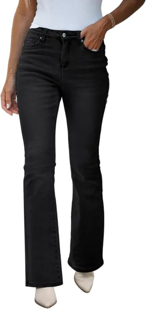 GRAPENT Bootcut Jeans for Women High Waist Stretchy Fleece Lined Pants Flare Jeans Denim Thermal Pants Winter Clothes