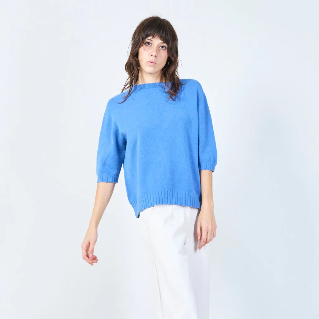 Half-sleeve ribbed sweater wholesale