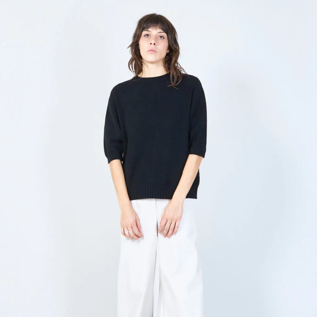 Half-sleeve ribbed sweater wholesale
