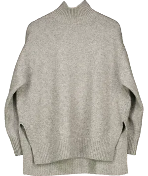 H&M Grey Wool Blend Roll Neck Jumper UK XL