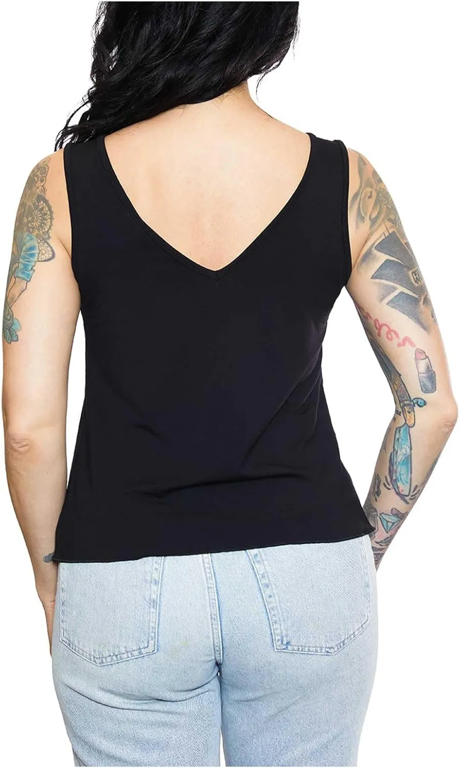Harley-Davidson Women's Embellished Retro V-Neck Sleeveless Tank Top - Black