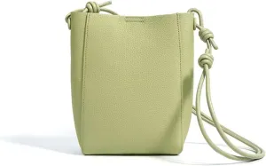 Head layer cowhide bag for women,lightweight and simple tote,bucket crossbody bag, adjustable drawstring shoulder Bag.