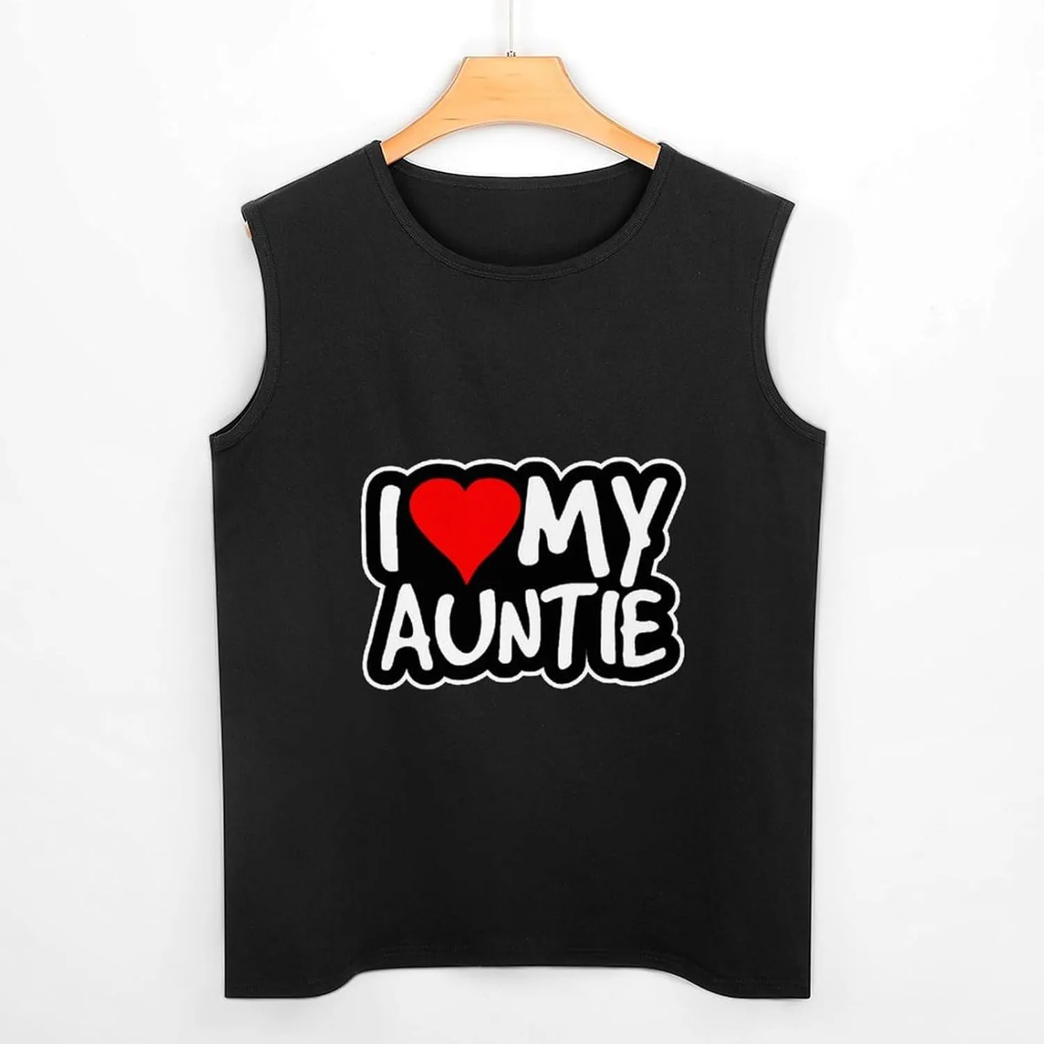 I Love My Auntie Men's Sleeveless Shirts Muscle Tank Top Gym Workout T Shirt